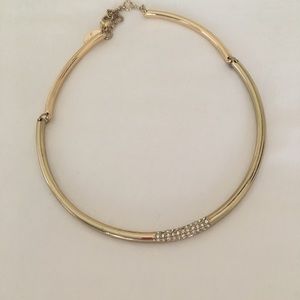 ANN TAYLOR GOLD PAVE COLLAR NECKLACE